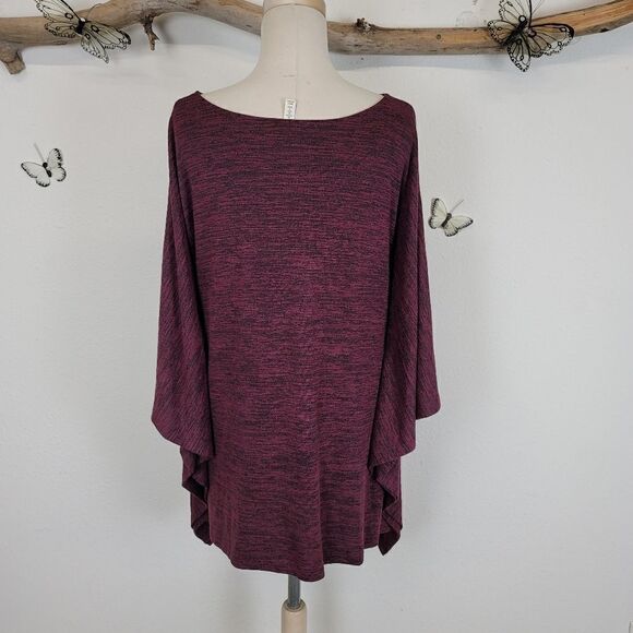 Soma mlange marsala black poncho top - Picture 4 of 8